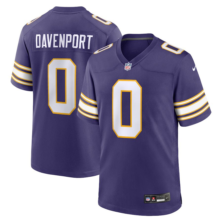 Men Minnesota Vikings #0 Marcus Davenport Nike Purple Classic Player Game NFL Jersey